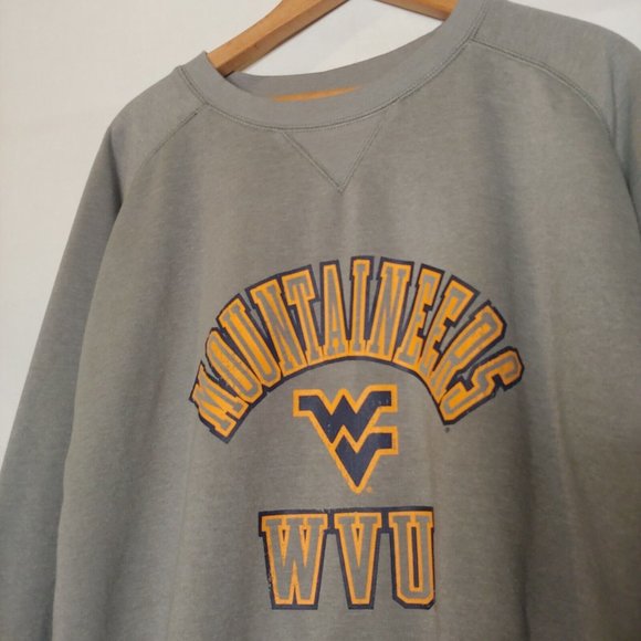 Champion WVU Men's L West Virginia Mountaineers Sweatshirt Crew Neck Gray EUC - Picture 4 of 8